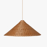 lampe suspendue en rotin design rétro japonais zen artistique