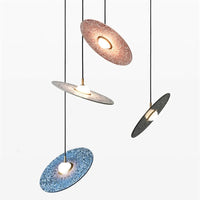 Suspension vintage en ciment terrazzo ufo led personnalisation designer
