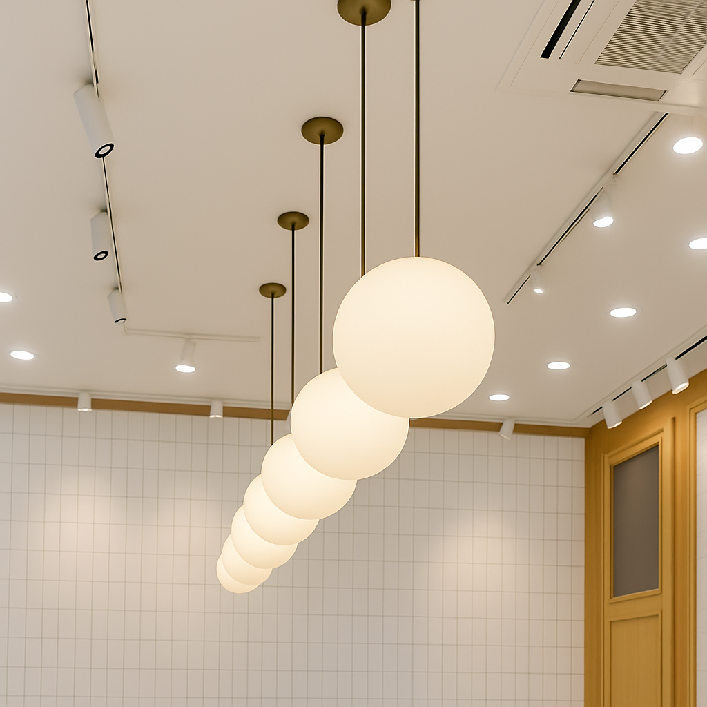 Lampe Suspension Globe Verre Blanc - vue 8 sur 15