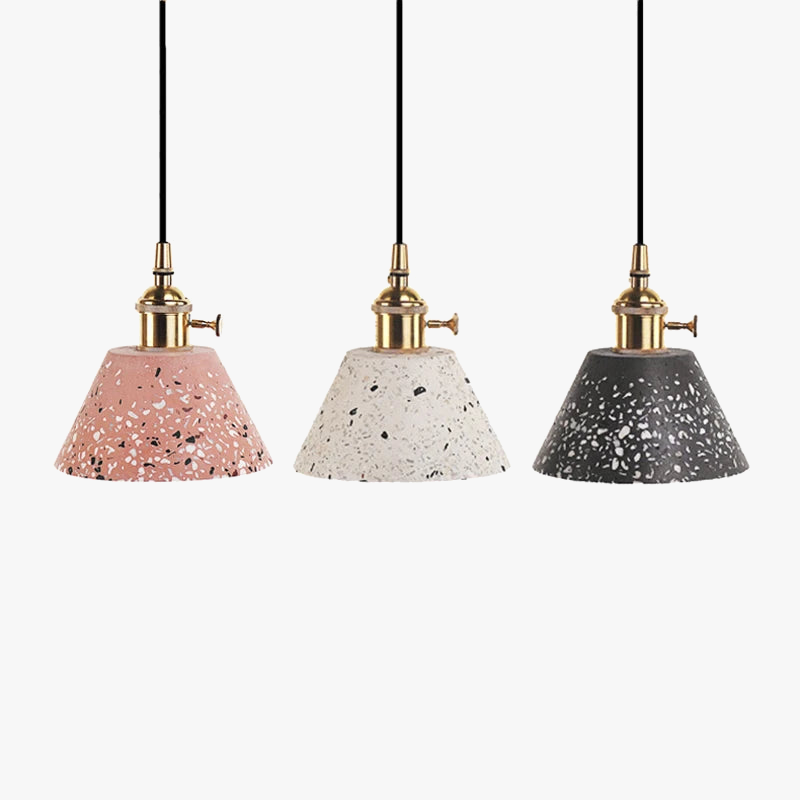 lampe suspension nordique moderne simple en terrazzo