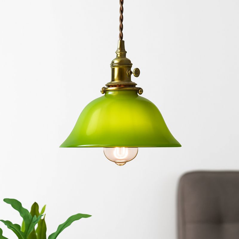 lampe suspension verre led cuivre edison vintage
