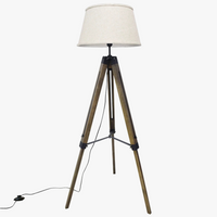 Lampadaire trépied bois milieu siècle moderne