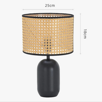 Lampe Vintage Rotin Bureau Bambou Chambre