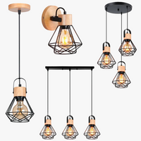 lampes suspendues nordiques en bois massif pour intérieur hôtel café bar