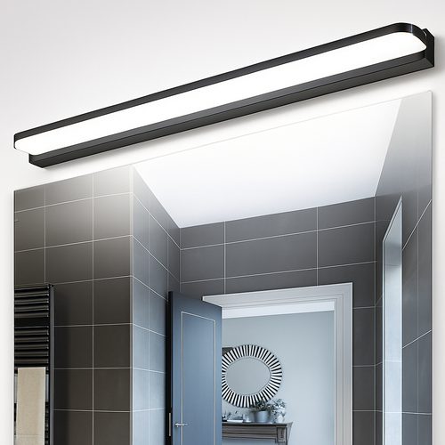 Led miroir lumière moderne salle de bain lampe appliques 42/62/72/120cm acier inoxydable AC85-265V noir blanc appliques LED apliques