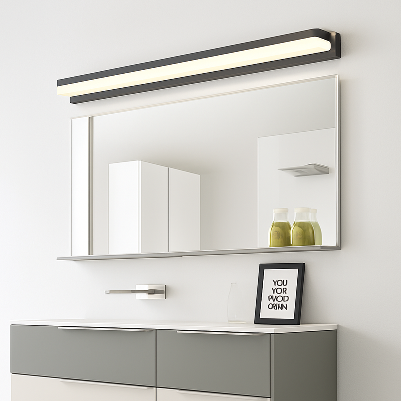 Led miroir lumière moderne salle de bain lampe appliques 42/62/72/120cm acier inoxydable AC85-265V noir blanc appliques LED apliques