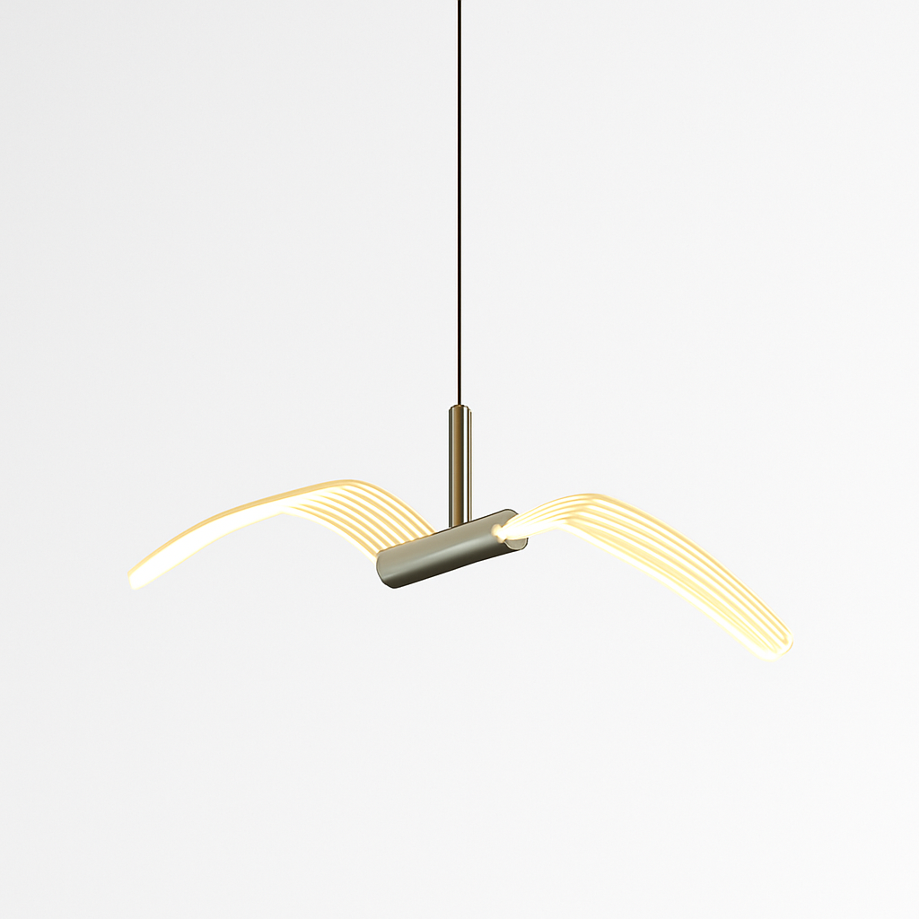Led mouette suspension lumières chambre chevet fond tenture murale lampes pour plafond créatif décor à la maison Suspension Luminaire - vue 4 sur 9