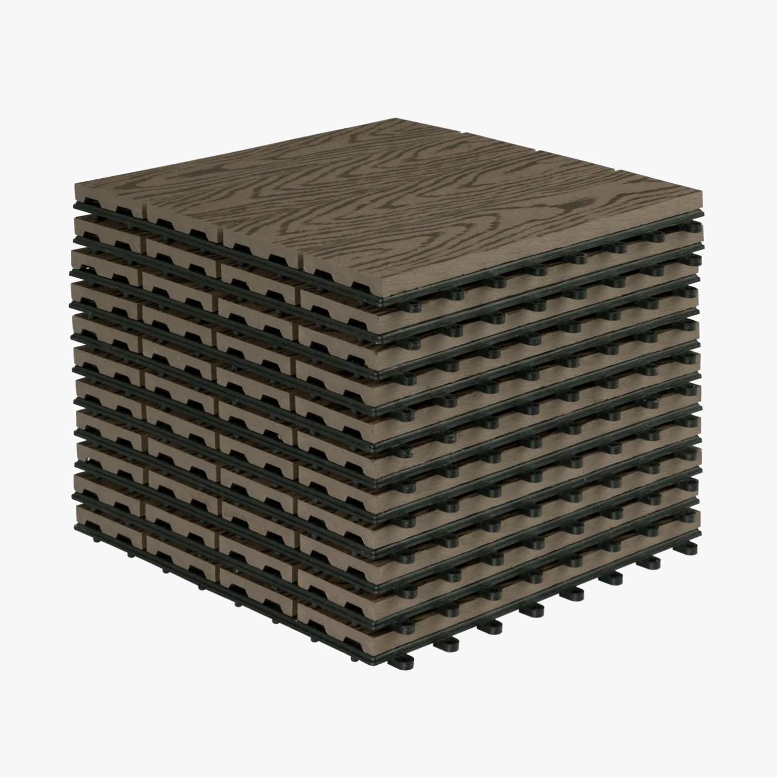 Lot 11 dalles terrasse clipsables wpc 30x30 bois