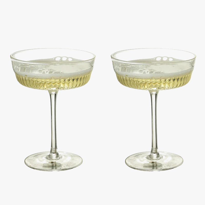 Lot 2 coupes champagne elysia verre cocktail martini
