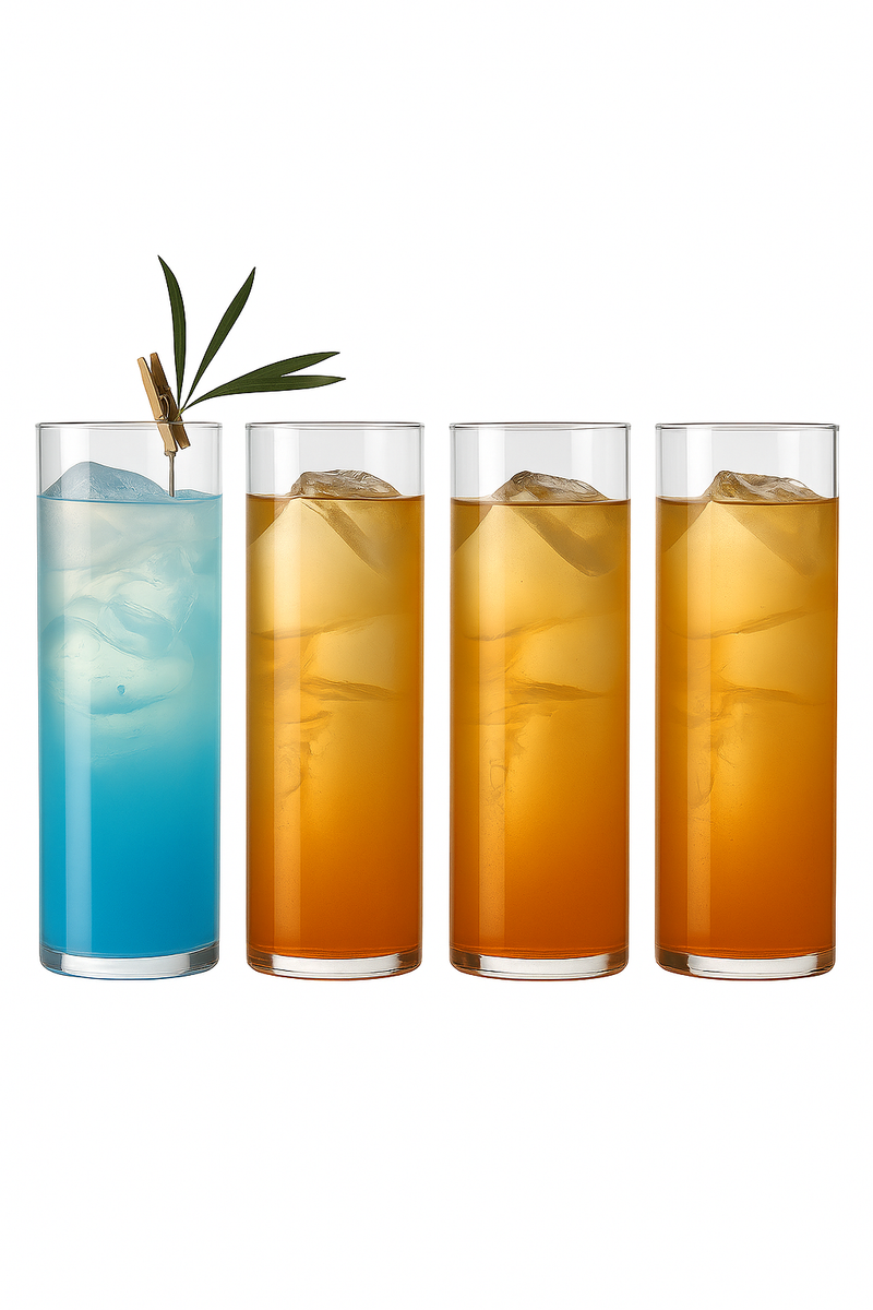 Lot 4 verres collins cristal leger motif strie