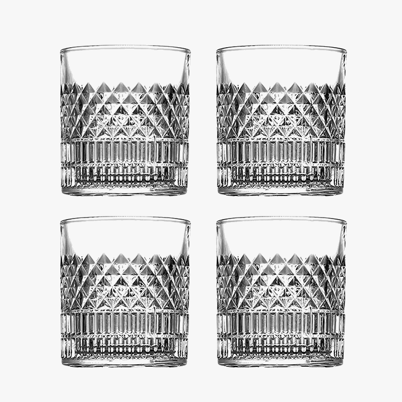 Lot 4 verres whisky style moderne relief resistant