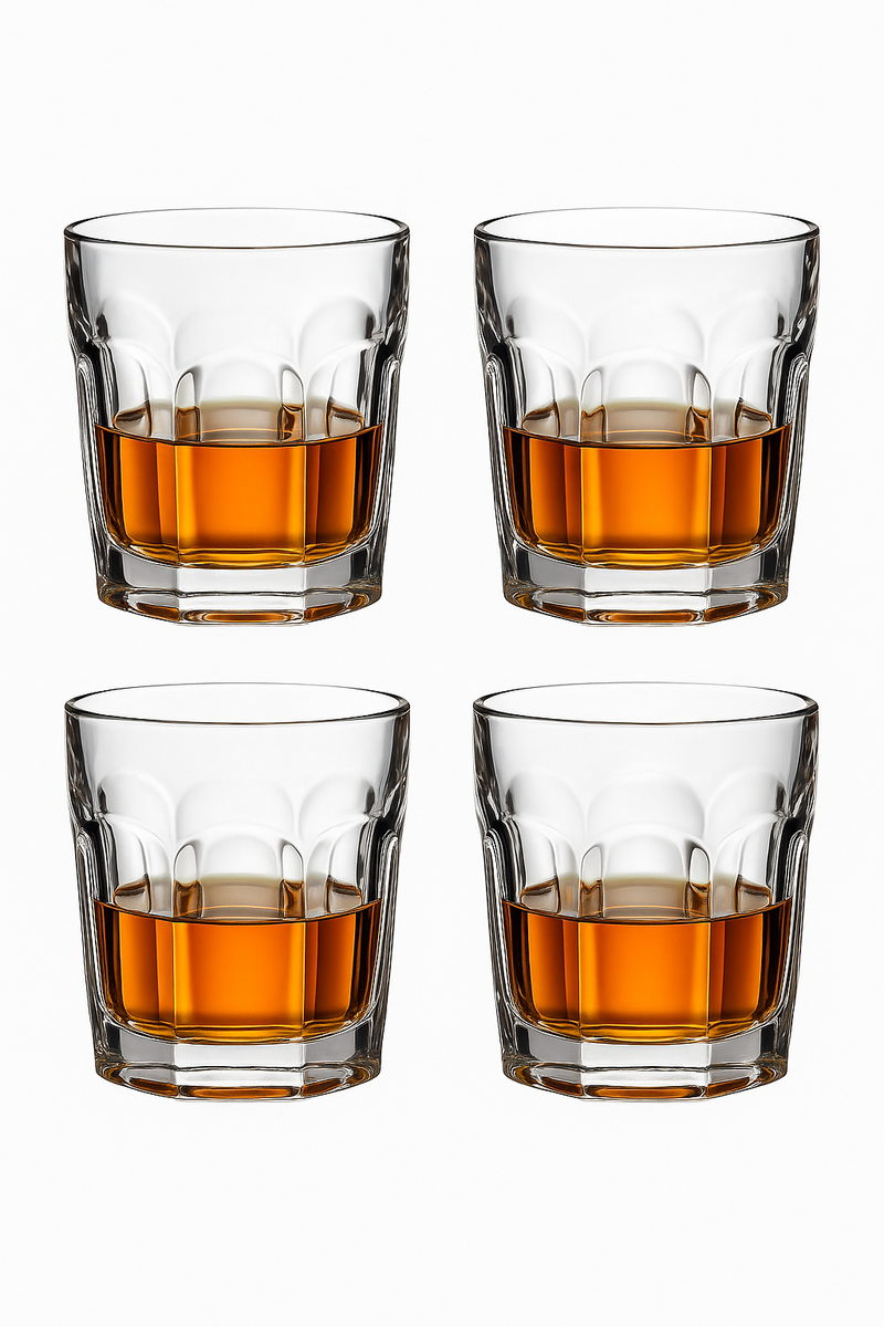 lot 4 verres whisky style old fashioned épais