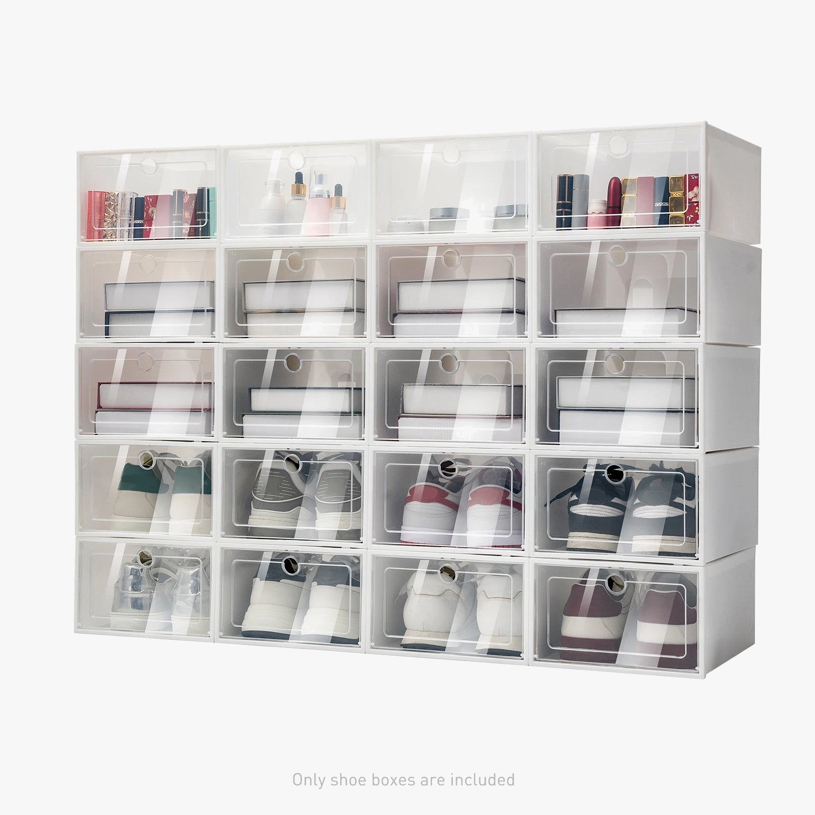 lot de 20 boîtes pliables en plastique pour chaussures