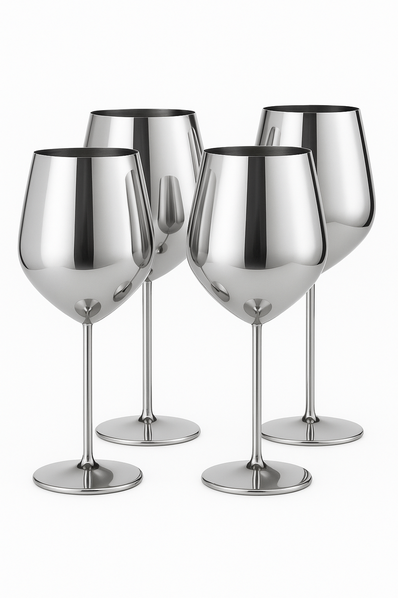 Lot de 4 verres cocktail inox style bar