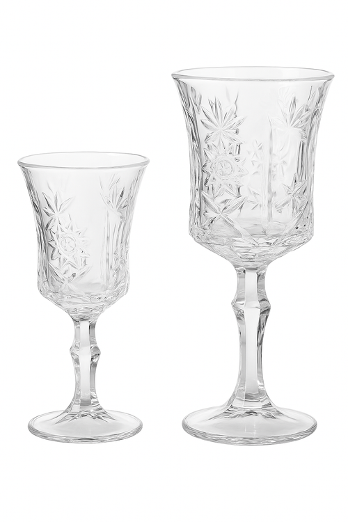 Lot deux verres champagne pied haut style vintage