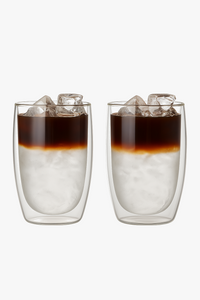 Lot tasses double paroi verre borosilicate isolant (lot de 2)