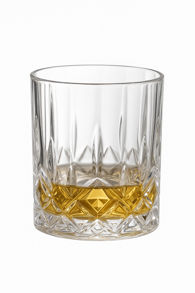 Lot verres whisky cristal relief bar maison élégant