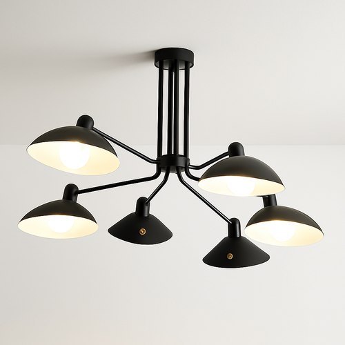 lustre araignée en fer nordique vintage industriel led éclairage - vue 4 sur 14