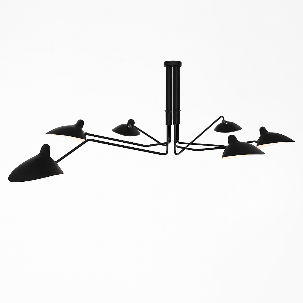 lustre araignée en fer nordique vintage industriel led éclairage - vue 5 sur 14