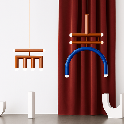 Lustre arc-en-ciel créatif LED Suspension en métal coloré pour chambre salon Restaurant café Art salle à manger suspension