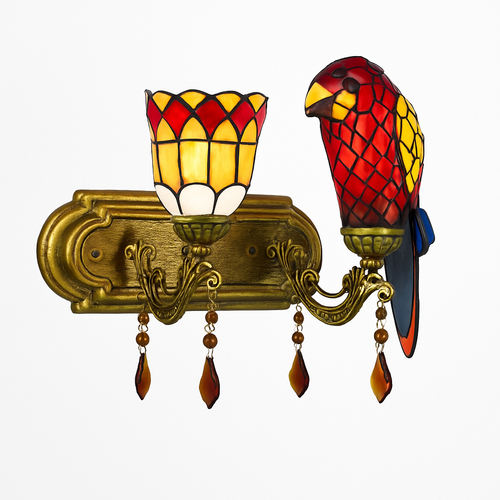 lustre art déco design tiffany parrot pour un éclairage élégant