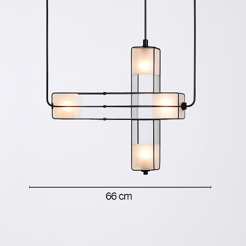 lustre art déco en verre et métal pour intérieur moderne - vue 10 sur 12