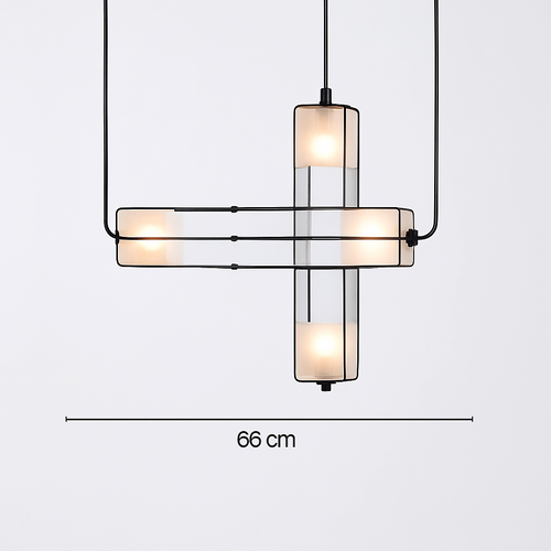 lustre art déco en verre et métal pour intérieur moderne - vue 10 sur 12