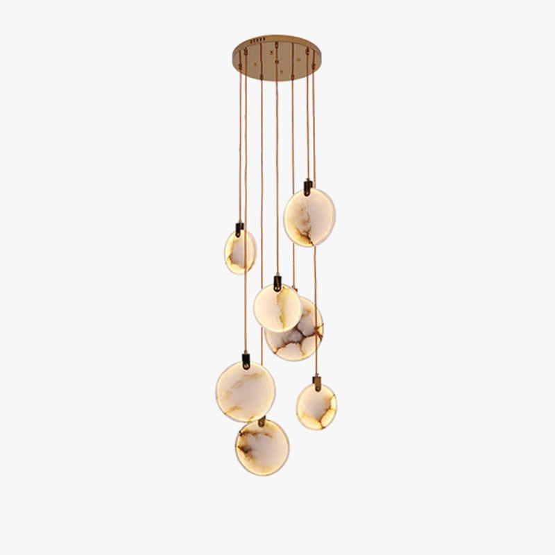 Lustre artistique LED en marbre doré à intensité réglable