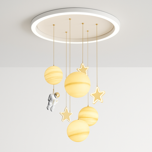 lustre astronautes lumineux pour chambre d'enfant design moderne