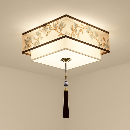 lustre chinois plafonnier chambre ronde Chinoiserie Luminaire Suspendu rétro maison salon étude Luminaire éclairage - vue 14 sur 17