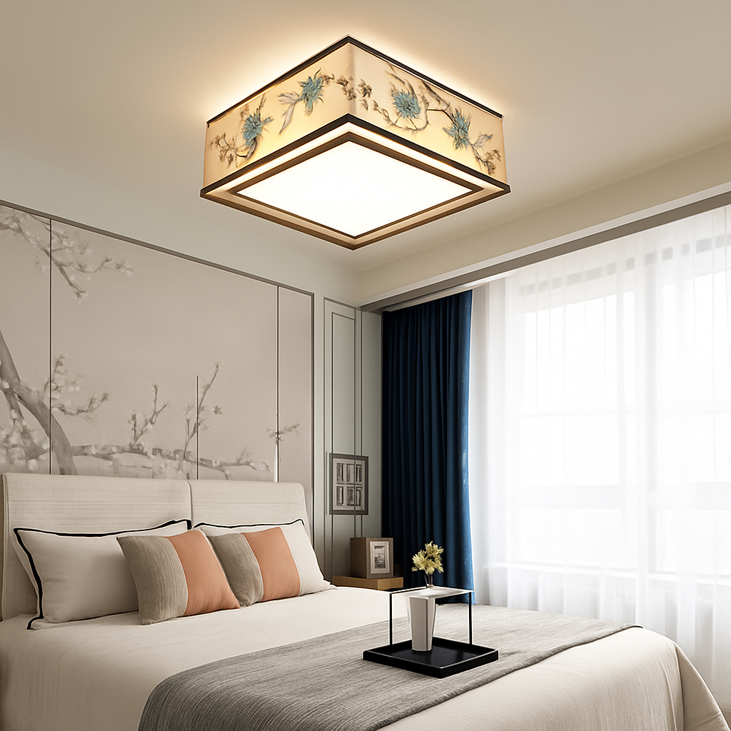 lustre chinois plafonnier chambre ronde Chinoiserie Luminaire Suspendu rétro maison salon étude Luminaire éclairage - vue 5 sur 17
