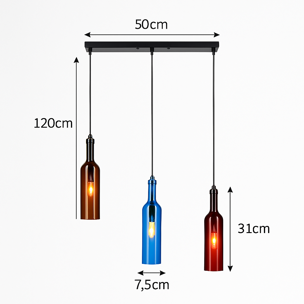lustre créatif en forme de bouteille de vin décoratif pour la maison - vue 14 sur 15