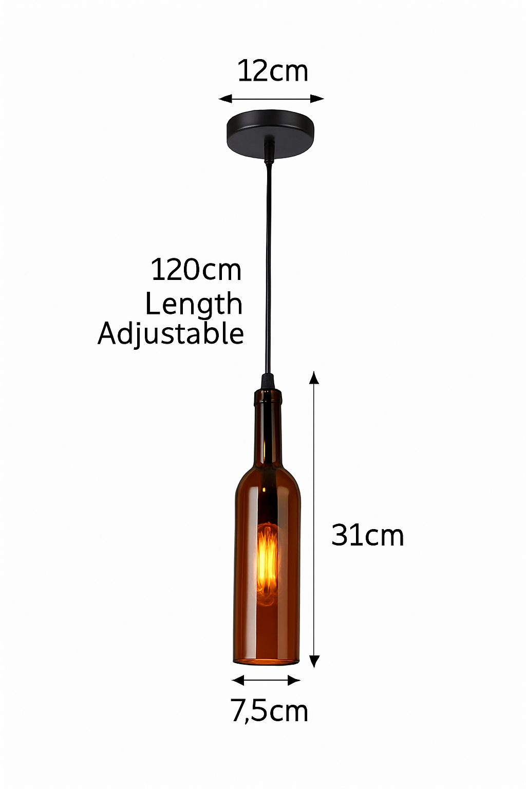 lustre créatif en forme de bouteille de vin décoratif pour la maison - vue 10 sur 15