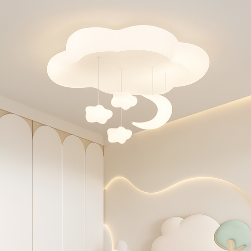 lustre créatif nuage blanc lune étoile pour enfants - vue 3 sur 10