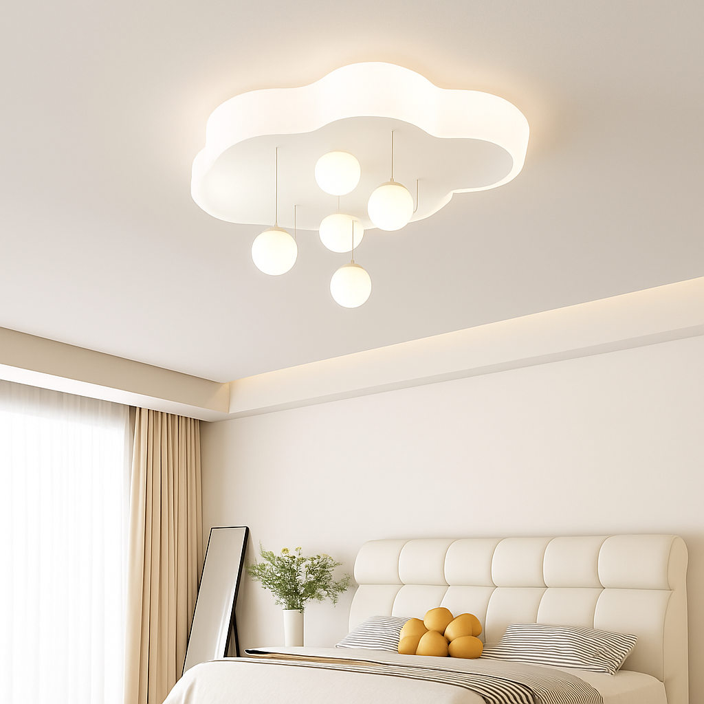 lustre créatif nuage blanc lune étoile pour enfants - vue 3 sur 10