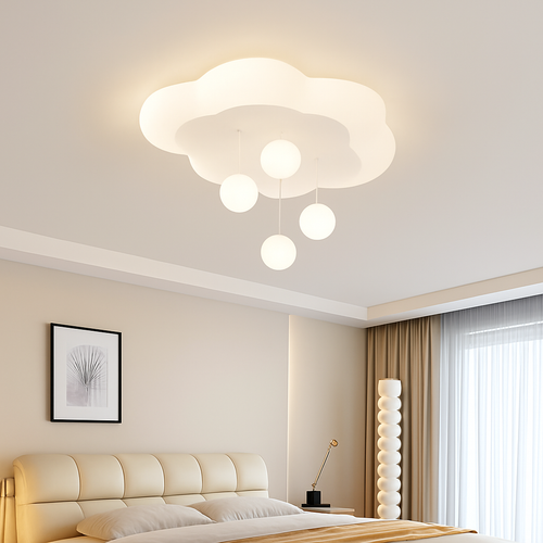 lustre créatif nuage blanc lune étoile pour enfants - vue 7 sur 10