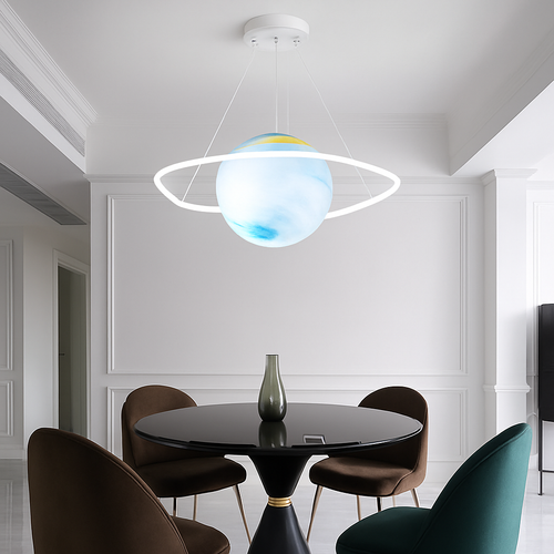 lustre créatif pour chambre d'enfant motif planète et étoiles