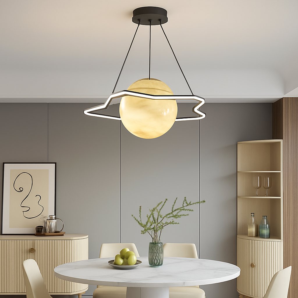 lustre créatif pour chambre d'enfant motif planète et étoiles - vue 5 sur 16