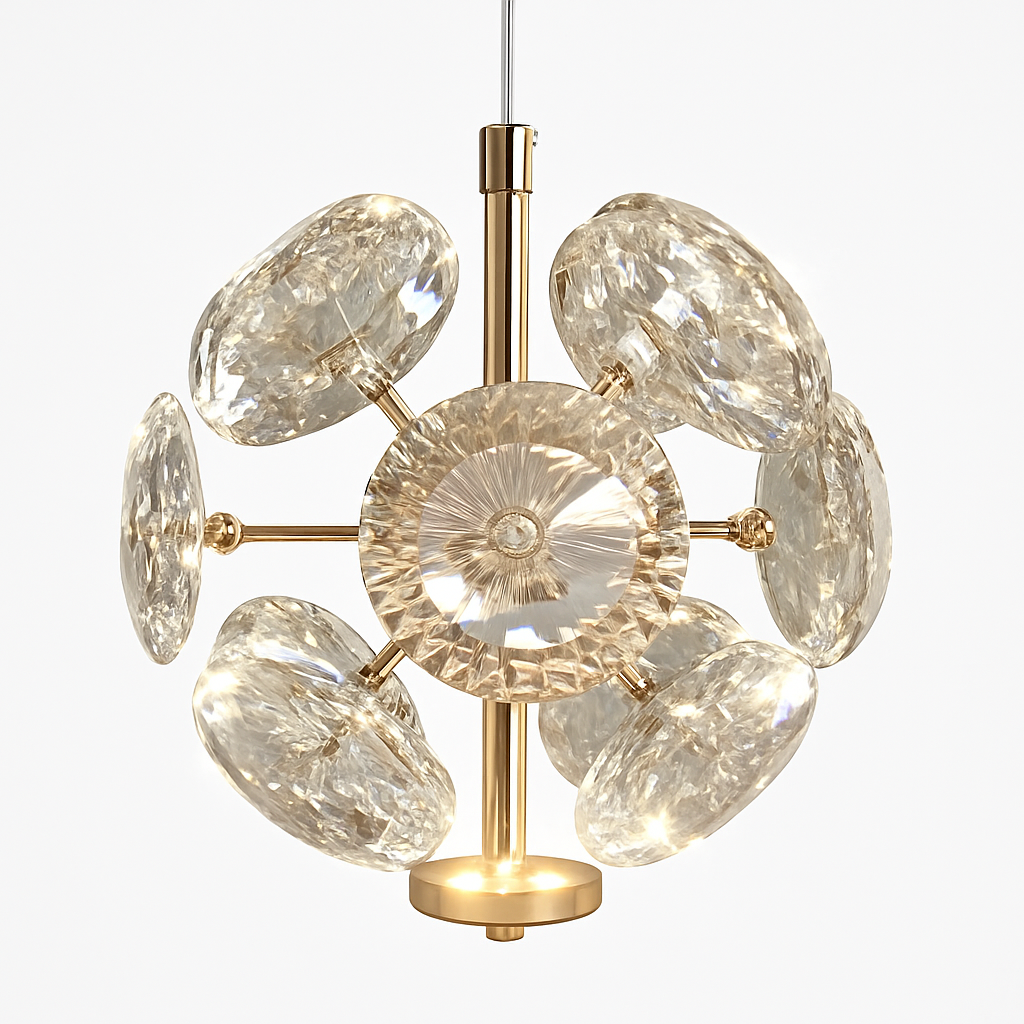lustre de chevet en cristal k9 moderne et luxueux - vue 2 sur 8