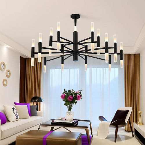 lustre de luxe moderne simple design artistique suspendu - vue 5 sur 12