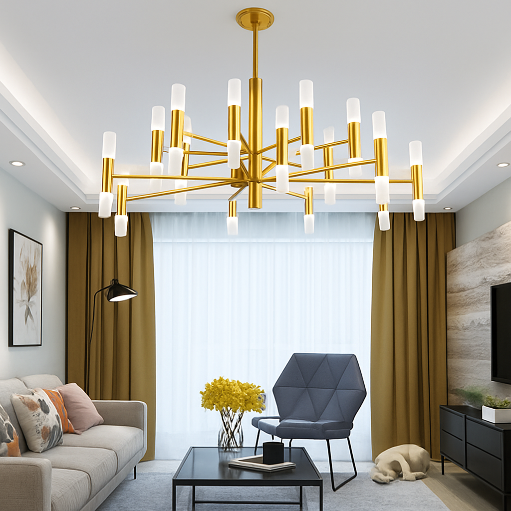 lustre de luxe moderne simple design artistique suspendu - vue 5 sur 12