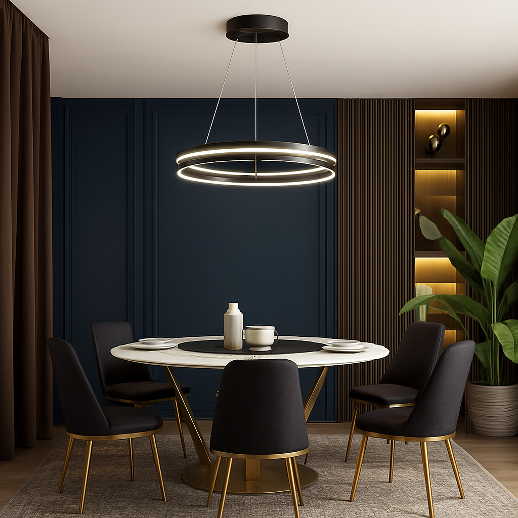 lustre design à Anneau moderne LED dimmable - vue 6 sur 9