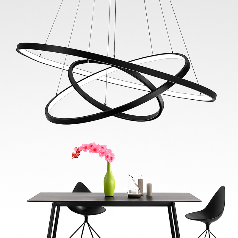 Lustre design anneaux suspendus à LED Deco
