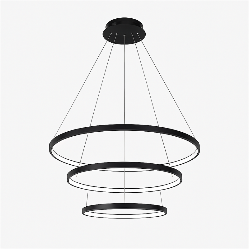 Lustre design anneaux suspendus à LED Deco