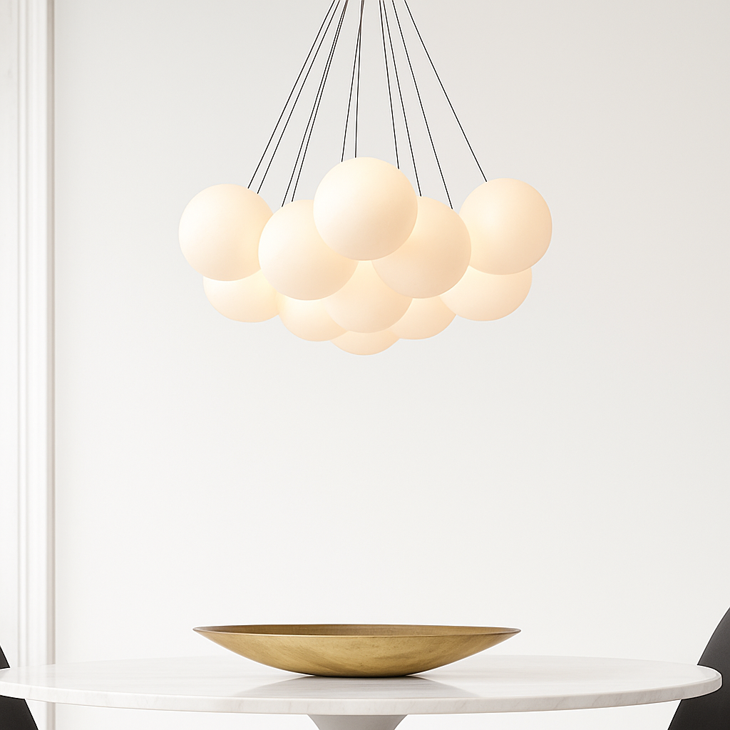 Lustre design LED avec boules - vue 5 sur 9