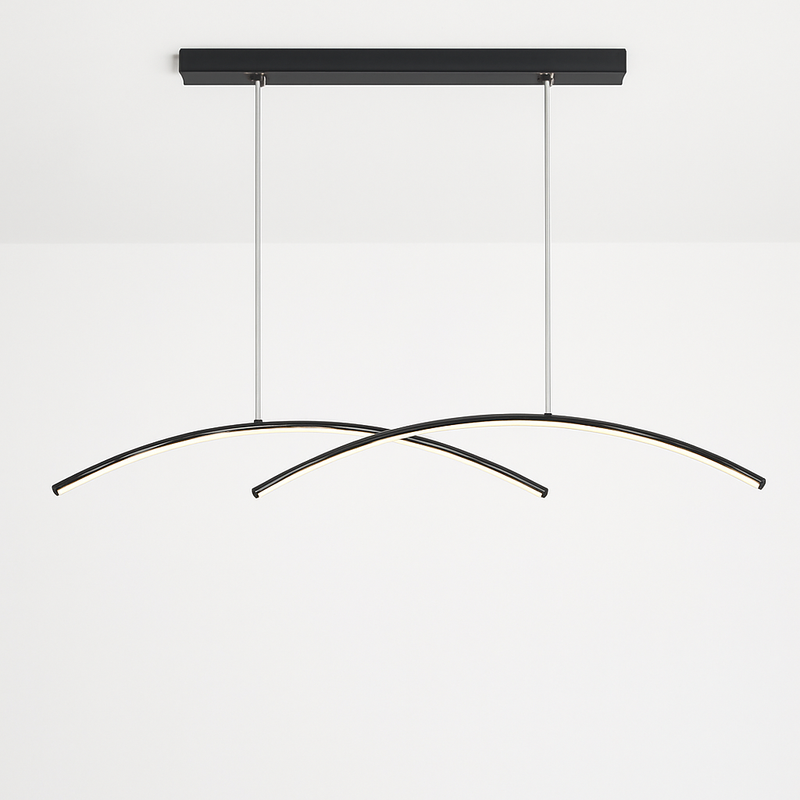 Lustre design LED en forme d'arc métallique Roxanna