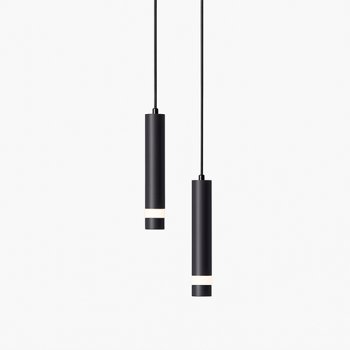 Lustre design LED tube lumineux doré ou noir Amias