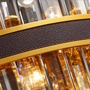 lustre design luxe vintage 	 led cuir cristal élégant