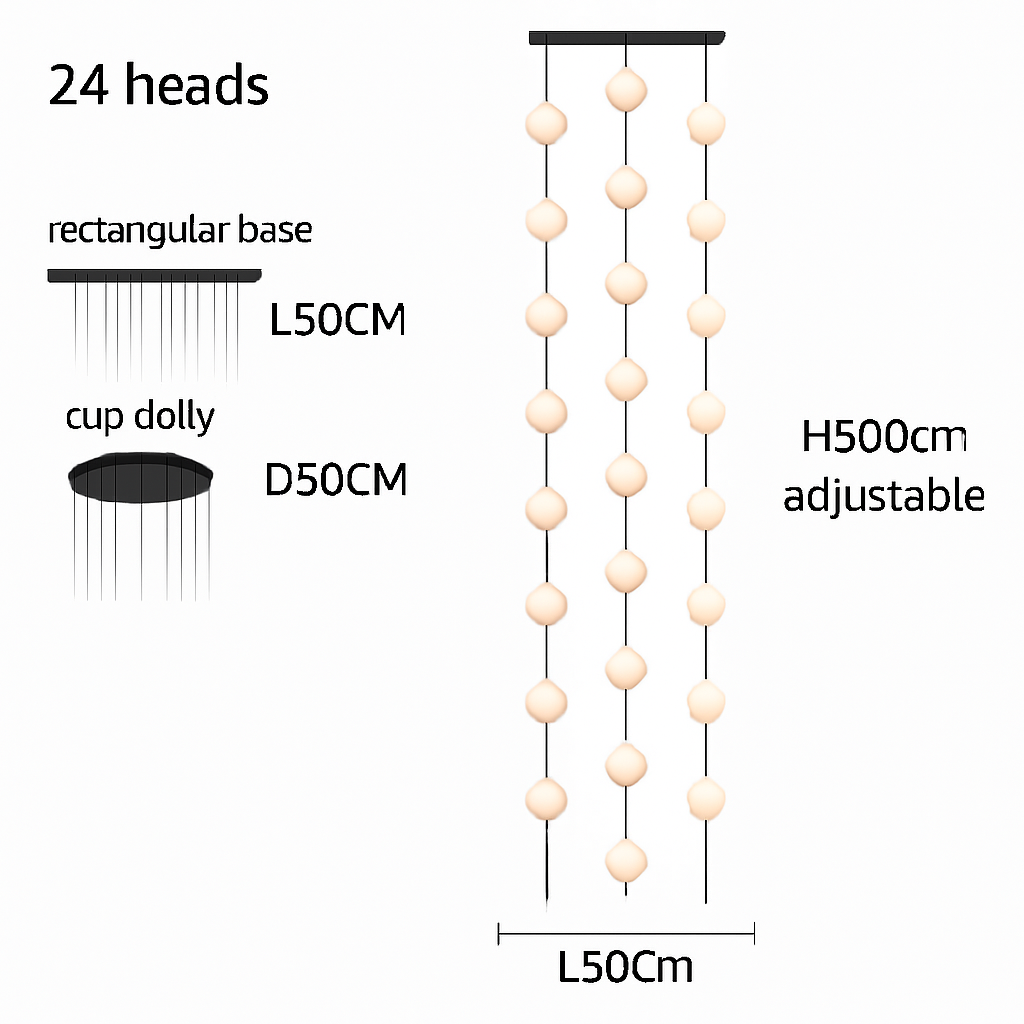 lustre design moderne villa nordique double escalier suspension