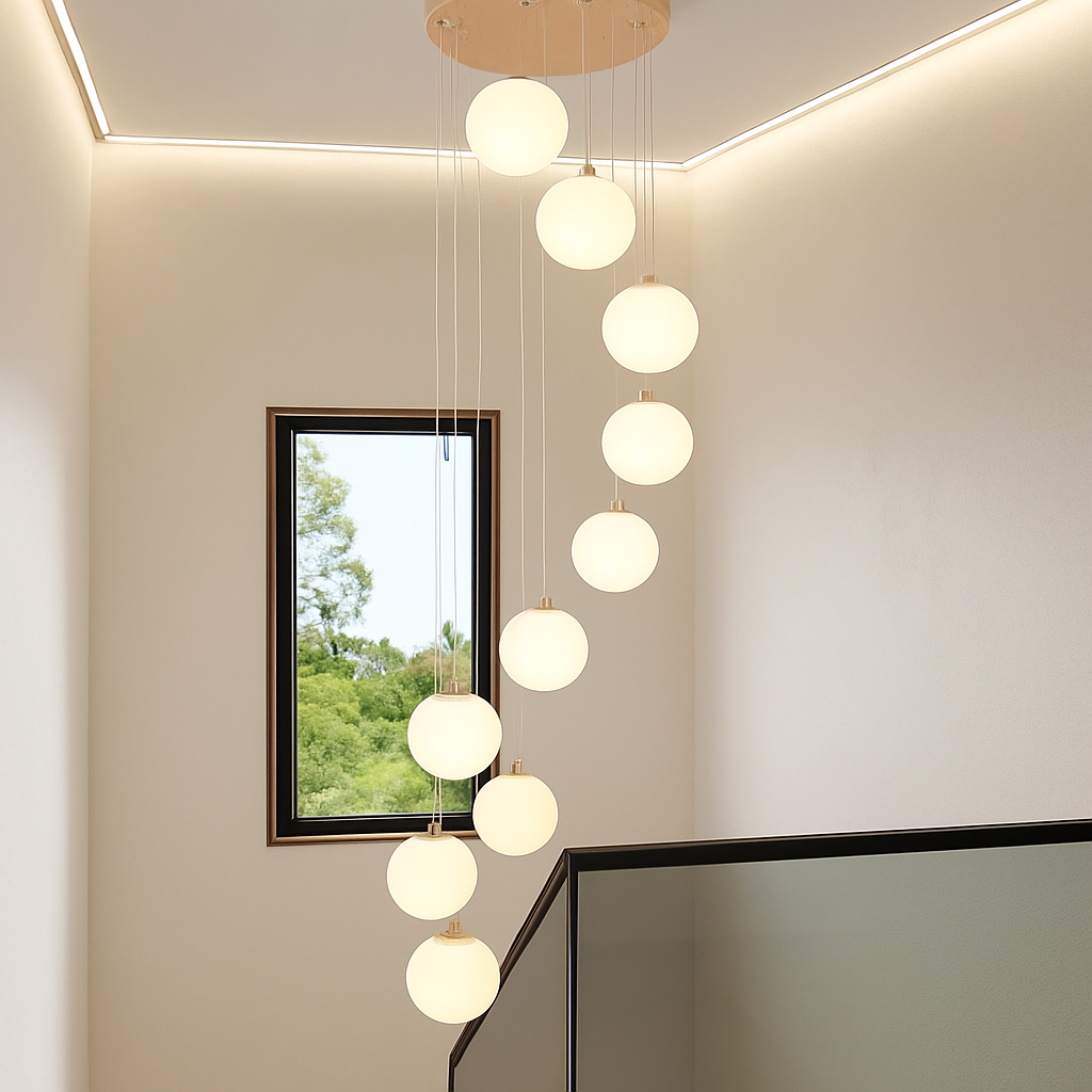lustre duplex moderne pour éclairage de luxe intérieur - vue 6 sur 20